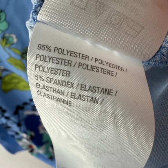 Susan Graver Liquid Knit Blue Floral beaded top size XL - Picture 6 of 9